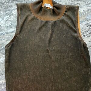 Zara Black Yellow Sleeveless cropped ribbed Tank Top, M